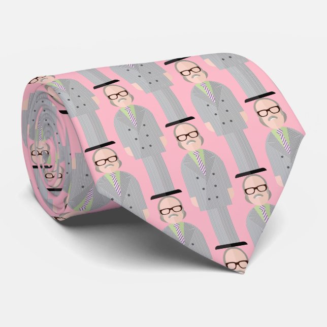 Royal – Eccentric Character Pattern Tie (Pink) Krawatte (Gerollt)