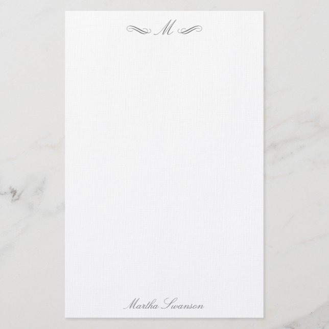 Royal Elegane Luxury Smokey Gray Personalisiert Briefpapier (Vorderseite)