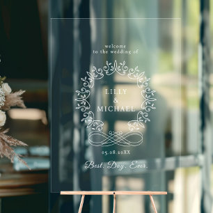 Royal, elegant, "Best-Day-Ever" Hochzeit Acrylschild