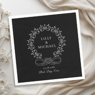 Royal, elegant, "Best-Day-Ever" Hochzeit Serviette