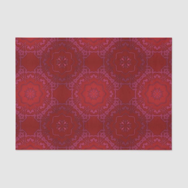 Royal Elegant Classic Luxury Red Damask Muster Seidenpapier (Vorderseite)