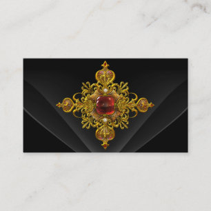 Royal Elegant Gold Rich Red Black Verziert Jewel 2 Visitenkarte
