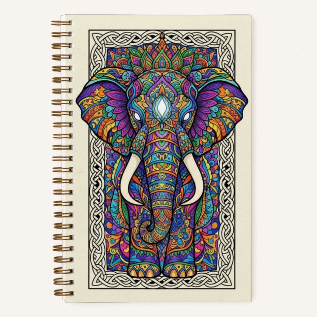 Royal Elephant Mandala Zen tangle Journal Notizbuch (Vorderseite)