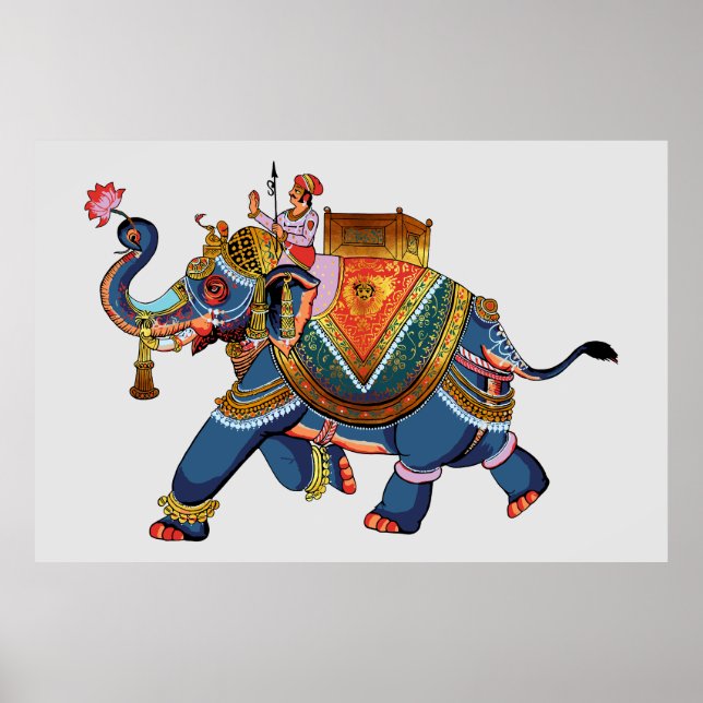Royal Elephant's Journey: Indisches Folklore-Desig Poster (Vorne)