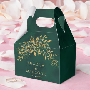 Royal Emerald Green Gold Florals Wedding Vielen Da Geschenkschachtel