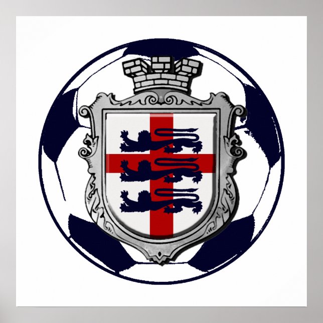 Royal England Fußball England Flaggengeschenke Poster (Vorne)