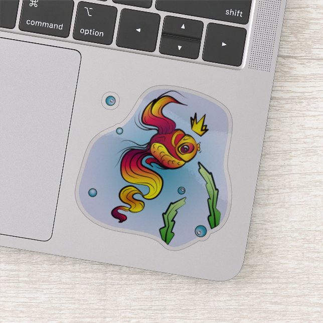 Royal Fish with a Golden Crown Aufkleber (Detail)