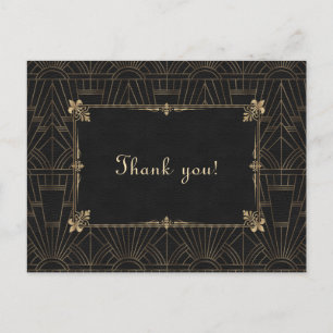 Royal Fleur-de-Lis Art Deco 1920 Wedding Vielen Da Postkarte