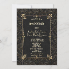Royal Fleur-de-Lis Art Deco 1920er Engagement Part Einladung