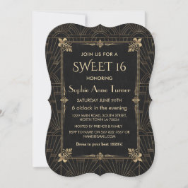 Royal Fleur-de-Lis Art Deco 1920er SWEET 16 Einladung
