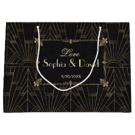 Royal Fleur-de-Lis Art Déco der 20er Jahre Große Geschenktüte