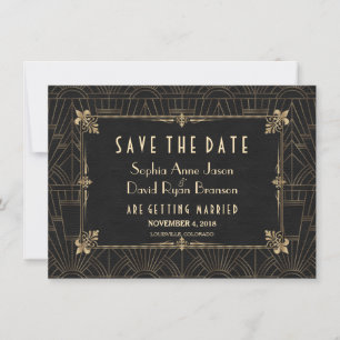 Royal Fleur-de-Lis Art Déco der 20er Jahre Save th Save The Date