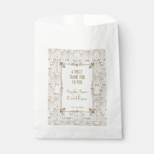Royal Fleur-de-Lis Art Deco Gold 20er Hochzeit Geschenktütchen