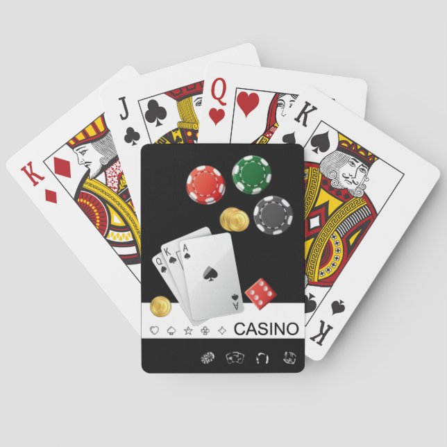 Royal Flush Classic Spielkarten Schwarzer Hintergr (Rückseite)
