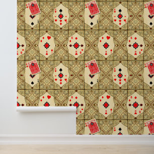 Royal Flush Filigree: Luxus-Vintage-Spielkarte Tapete