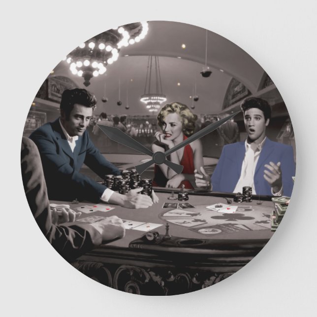 Royal Flush Große Wanduhr (Vorderseite)