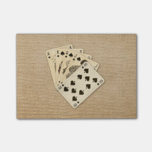 Royal Flush Pik Vintage auf Burlap Post-it Klebezettel