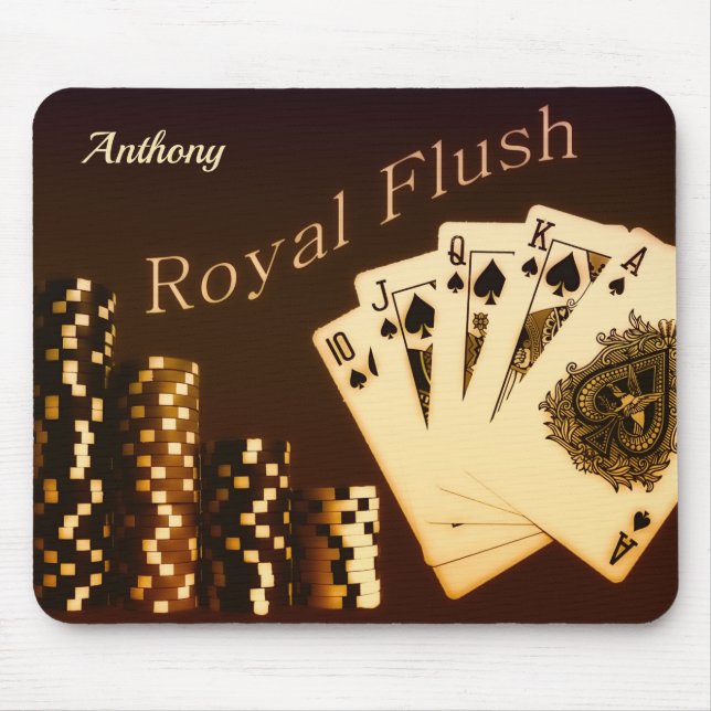 Royal Flush Poker Texas Holdem Mouse Pad Mousepad (Vorne)