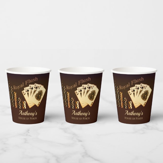 Royal Flush Poker Themed Personalisiert Paper Cups Pappbecher (Multi)