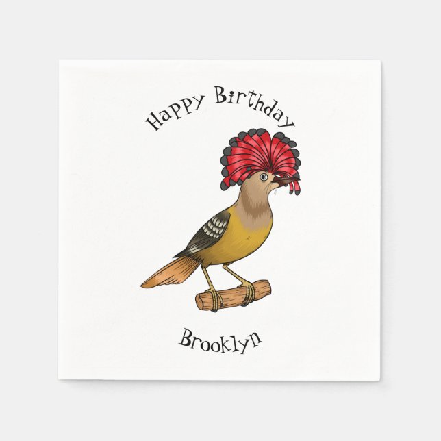 Royal Flycatcher Cartoon Illustration Serviette (Vorderseite)