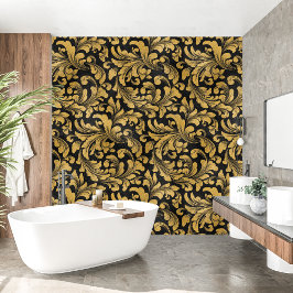 Royal French Black and Golden Floral Tapete