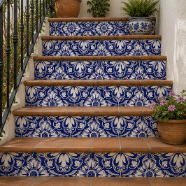 Royal Garden Classic Blue Floral Mosaic Fliese