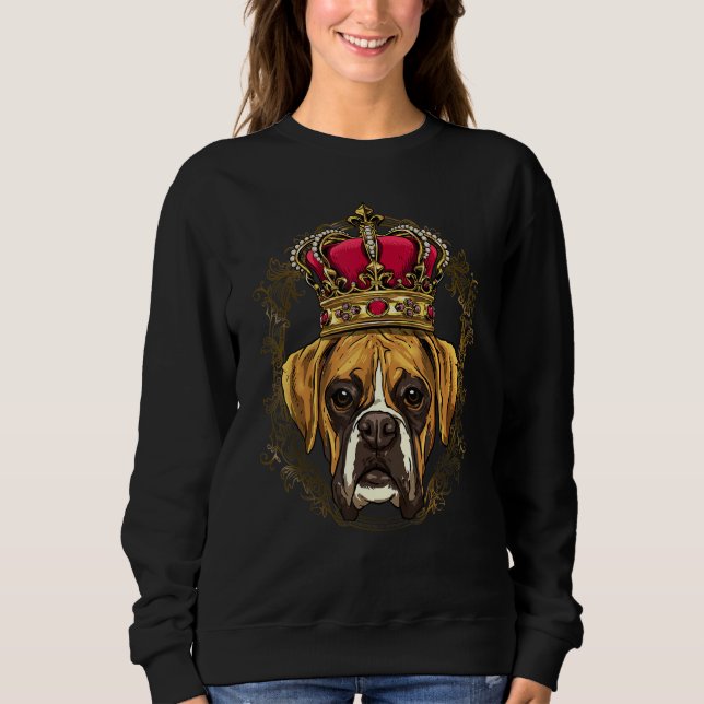 Royal German Boxer King Queen Princess Boxer Dog Sweatshirt (Vorderseite)