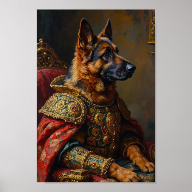 Royal German Shepherd Portrait Poster (Vorne)