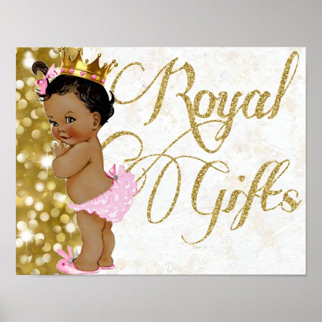 Royal Gifts|African Princess Pink and Gold Glitzer Poster (Vorne)