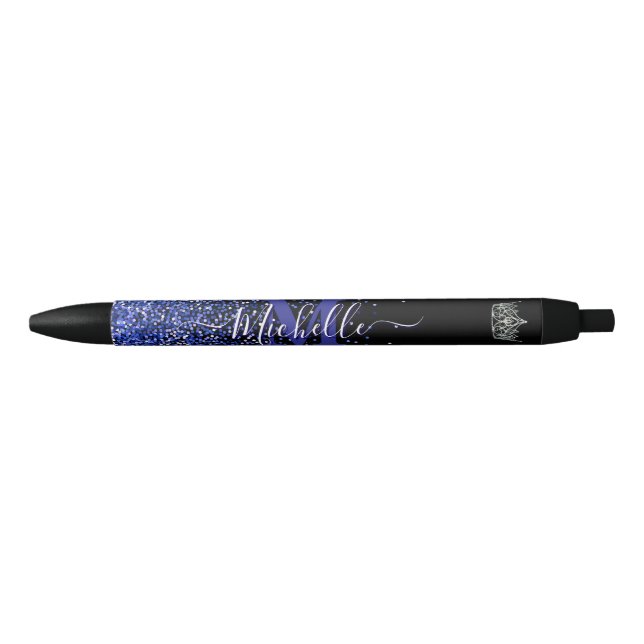 Royal Glitz Monogram Crown Custom Autograph Pen Kugelschreiber (Vorderseite)