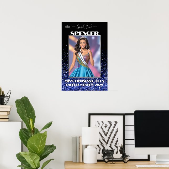 Royal Glitzer Glitz Custom Pageant Door Banner Poster (Heimbüro)