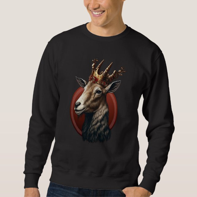 Royal Goat King With Crown  3 Sweatshirt (Vorderseite)