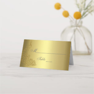 Royal Gold Abstrakt Peacock Wedding Platzkarte