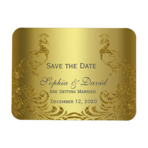 Royal Gold Abstrakt Peacock Wedding SPAREN DAS DAT Magnet