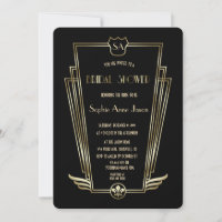 Royal Gold Art Deco Monogram Brautparty