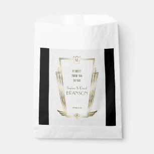 Royal Gold Art Deco Monogram Wedding DANK Geschenktütchen