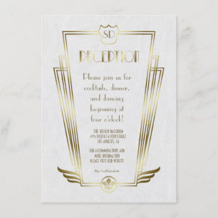 Royal Gold Art Deco Monogram Wedding Reception Einladung