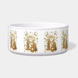 Royal Gold B Luxury Snowman Ceramic Pet Bowl Napf