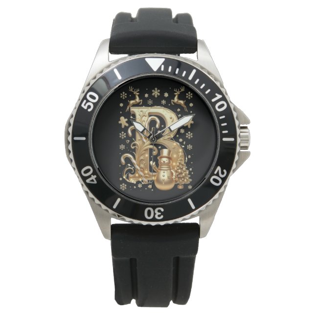 Royal Gold B Luxury Snowman Sports Watch Armbanduhr (Vorderseite)