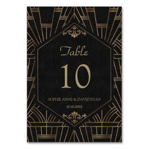 Royal Gold Black Great Gatsby Wedding Tischnummer