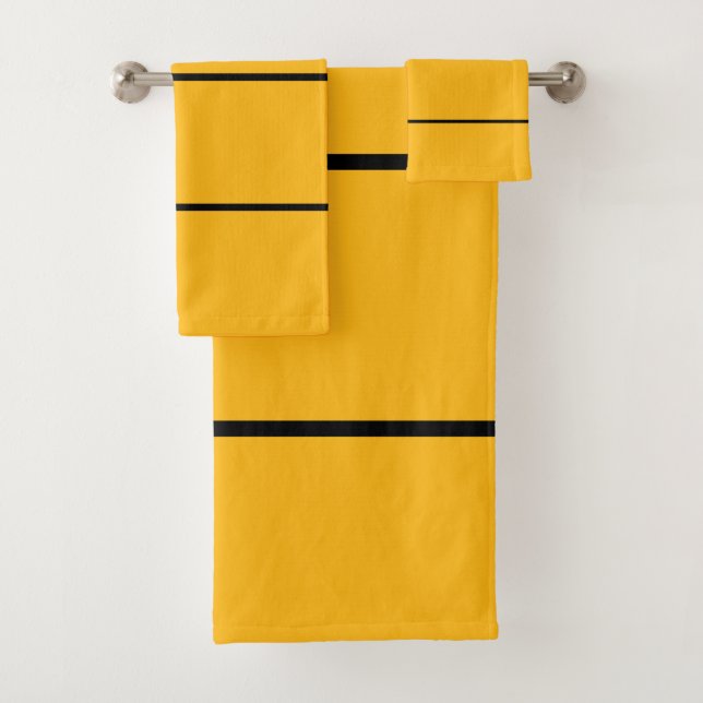 Royal Gold Black Stripes Badhandtuch Set (Insitu)