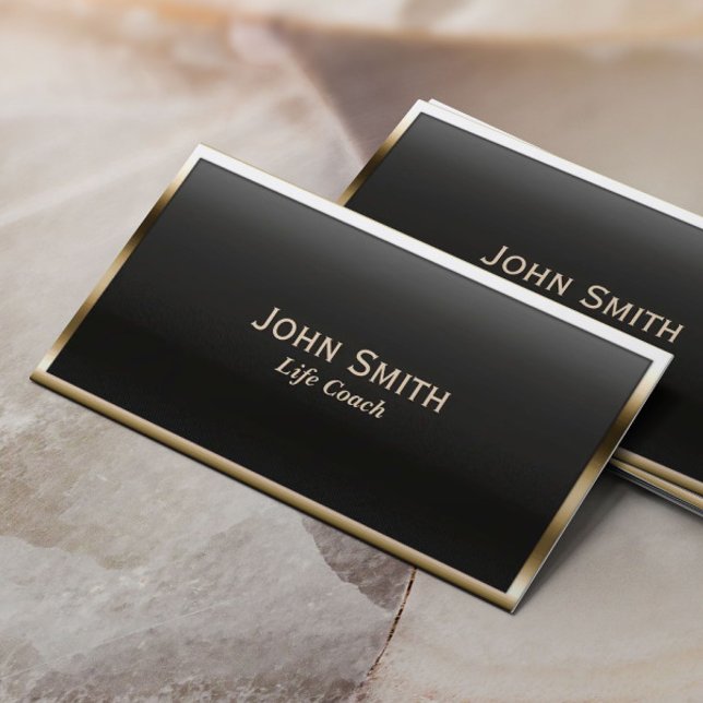 Royal Gold Border Life Coach Business Card Visitenkarte (Von Creator hochgeladen)