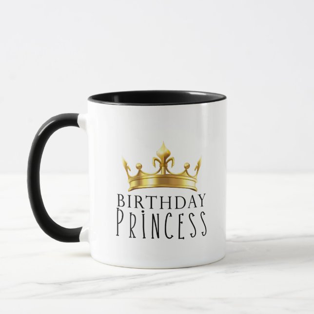 Royal Gold Crown Birthday Princess Niedlich Tasse (Links)