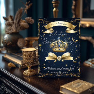 Royal Gold Crown Geburtstag | Luxus-Feier Einladung