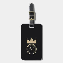 Royal Gold Crown Monogram Black Rücksendeadresse