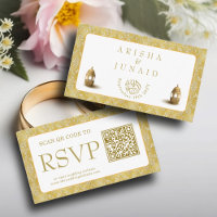 Royal Gold Damask Muslim QR Code UAWG Wedd Website