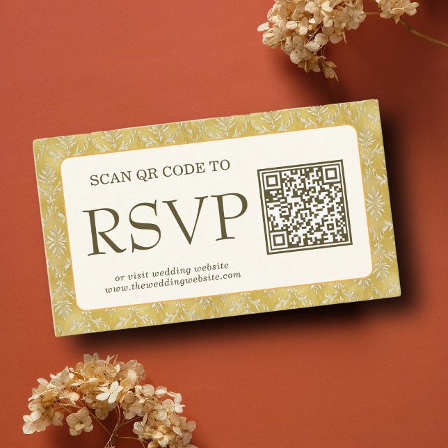 Royal Gold Damask Muslim QR Code UAWG Wedd Website Begleitkarte (Von Creator hochgeladen)