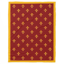 Royal Gold Fleurs de Lis on Royal Garnet