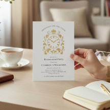 Royal Gold Flourish Uhr Ruhestandsparty Ankündigun