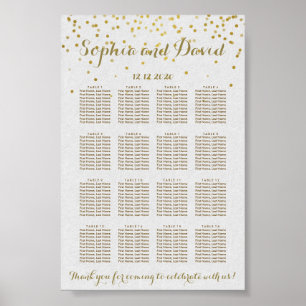 Royal Gold Foil Wedding Chart Poster